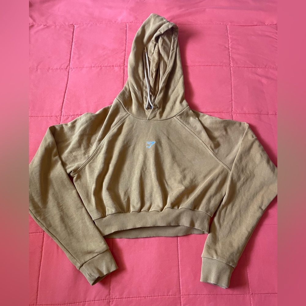 GYMSHARK Hoodie Womens XS Crop Top Cropped Training Short Long Sleeve Pullover